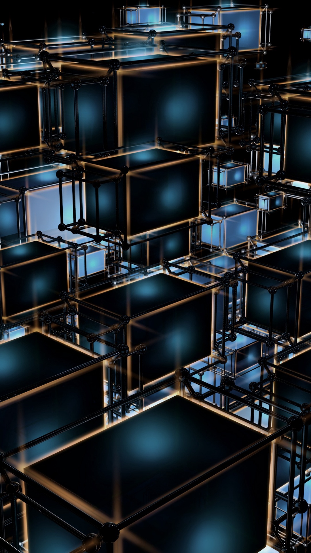 Обои синий, симметрия, архитектура, дизайн, линия в разрешении 1080x1920