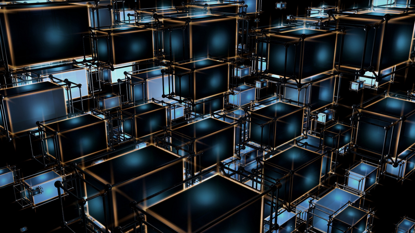 Обои синий, симметрия, архитектура, дизайн, линия в разрешении 1366x768