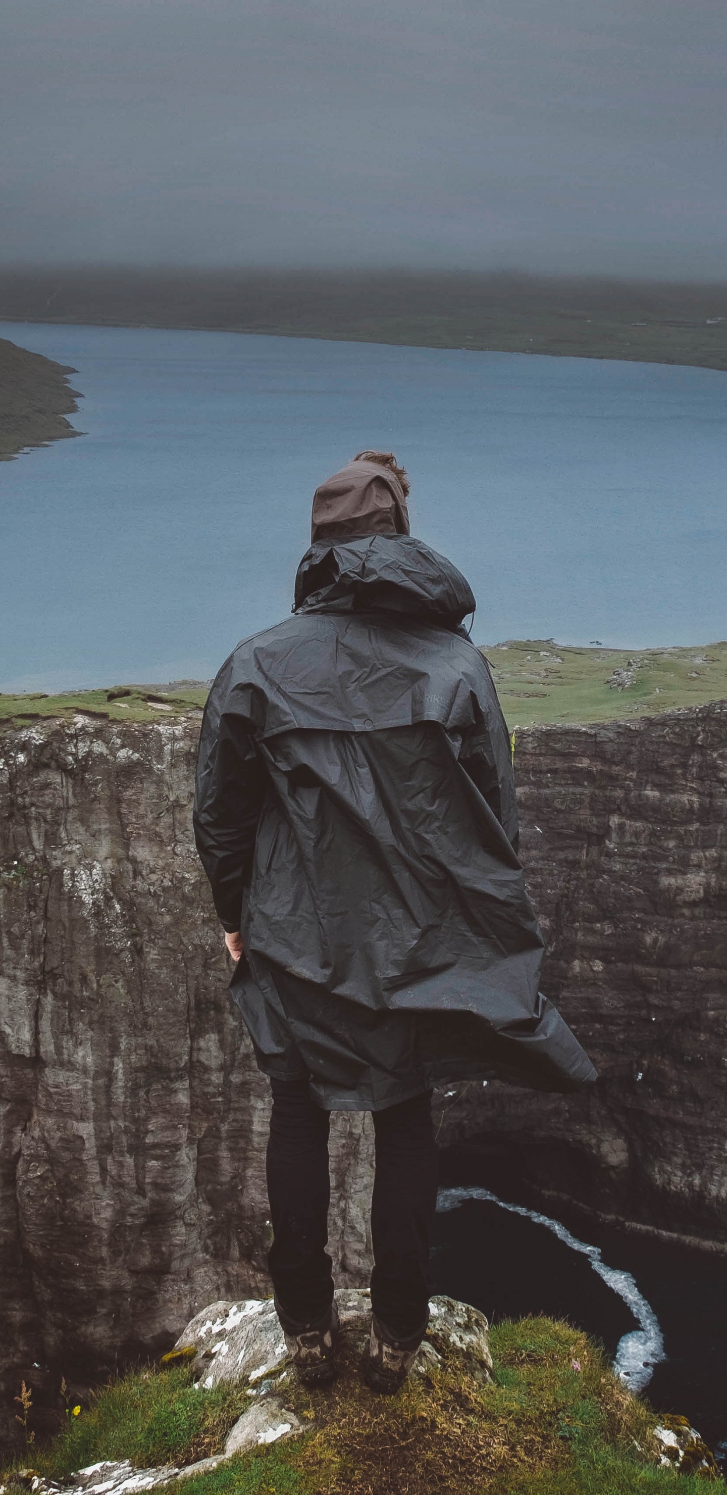 Обои вода, море, побережье, нагорье, обрыв в разрешении 1440x2960