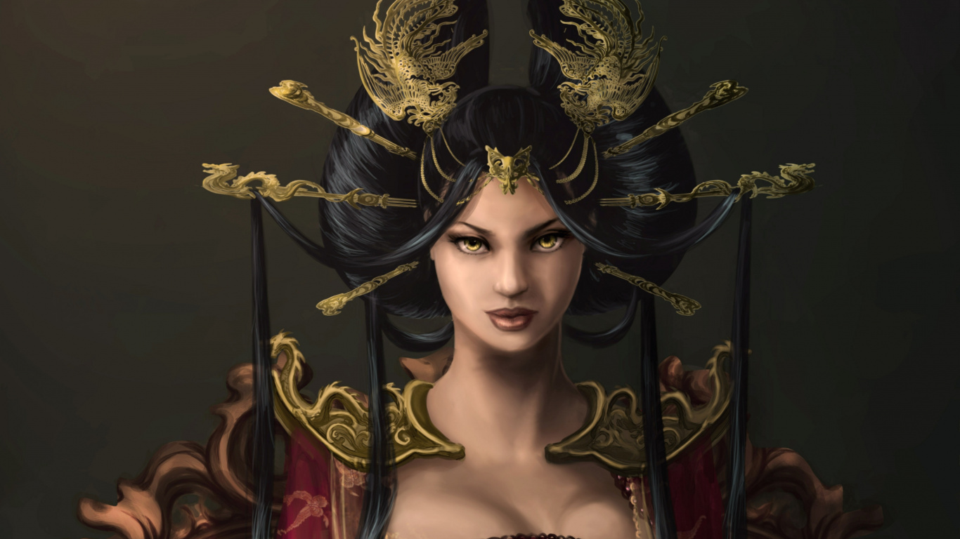 Обои живопись, арт, цифровое искусство, мифология, фантастическое искусство в разрешении 1366x768