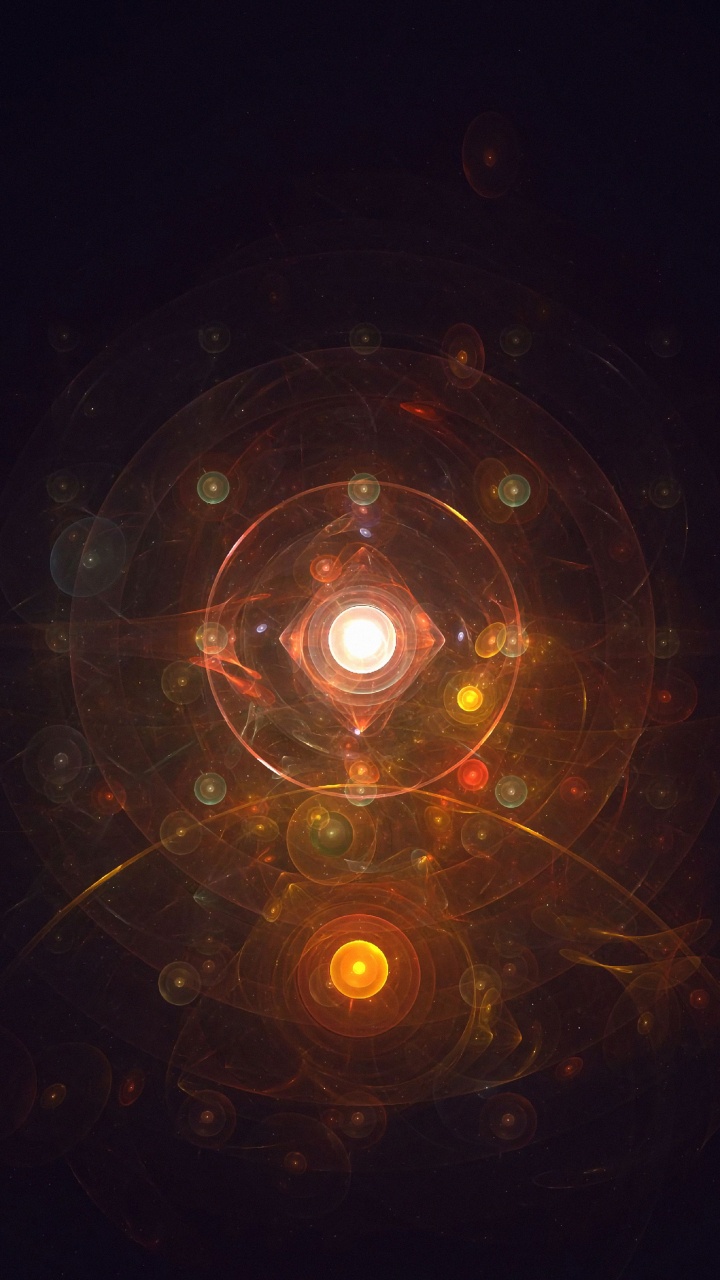 Обои свет, фрактальное искусство, фрактал, арт, круг в разрешении 720x1280
