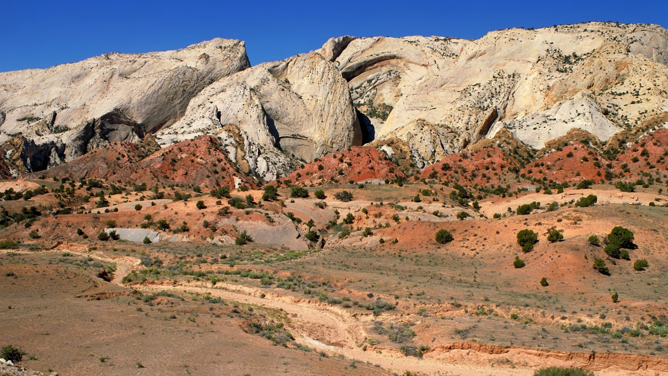 Обои национальный парк кэпитол риф, парк, национальный парк, рок, формирование в разрешении 1366x768