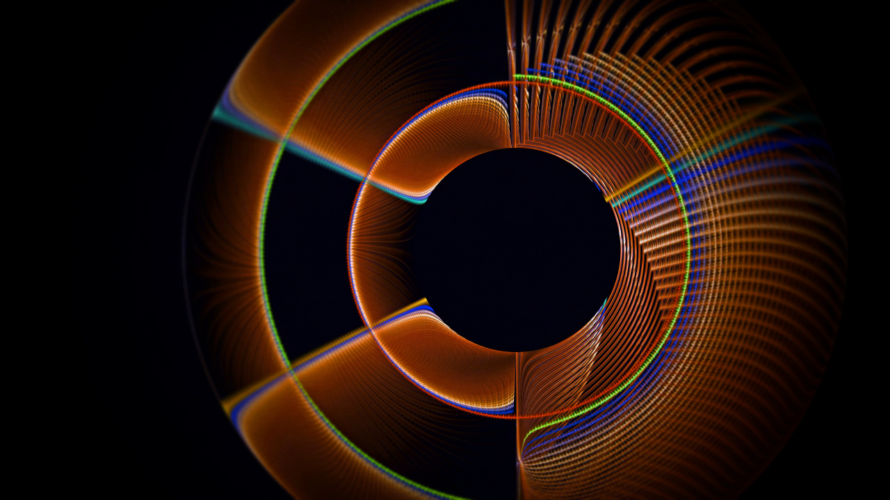 Обои круг, фрактальное искусство, красочность, спираль, графика в разрешении 1280x720