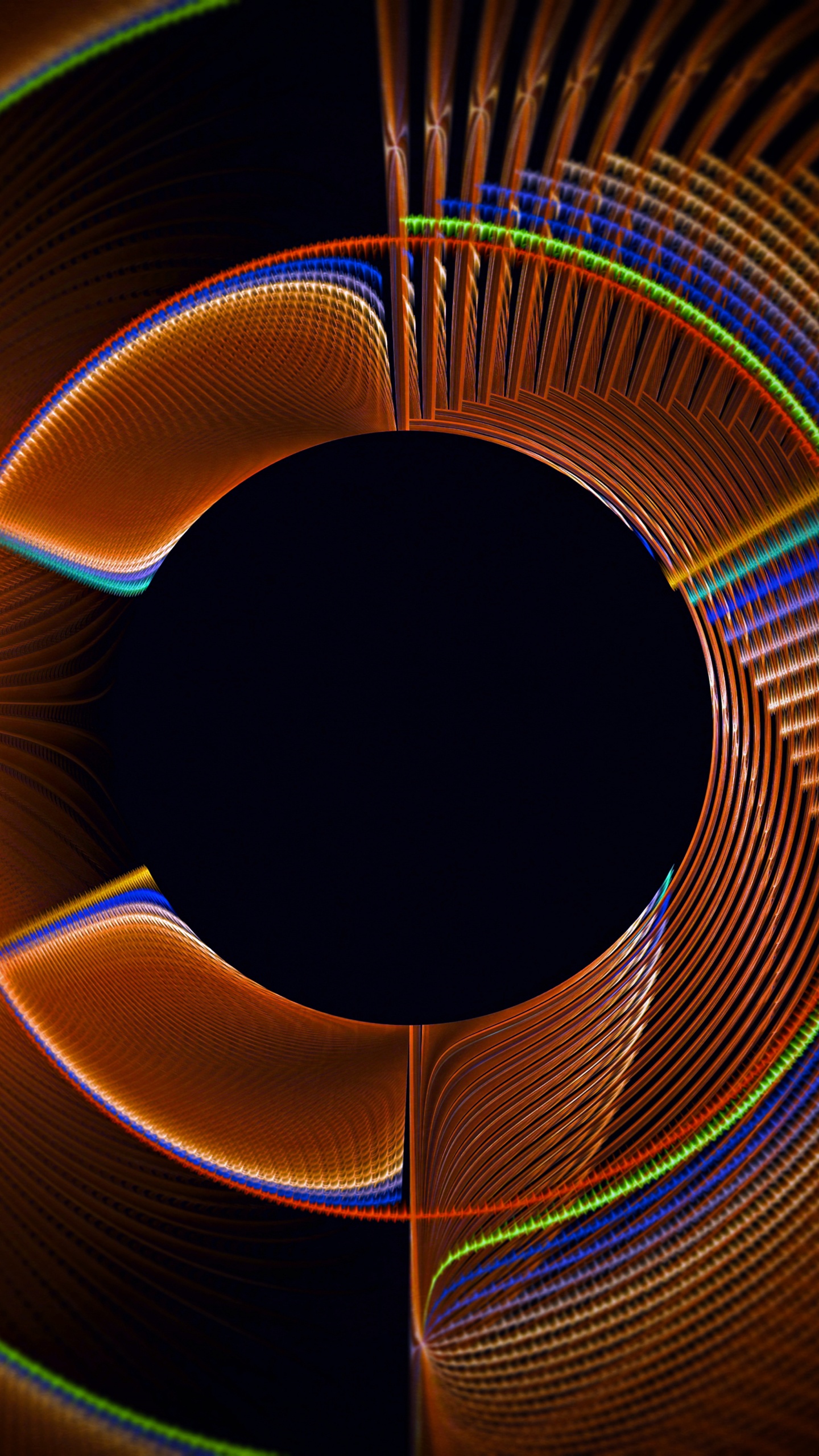 Обои круг, фрактальное искусство, красочность, спираль, графика в разрешении 1440x2560