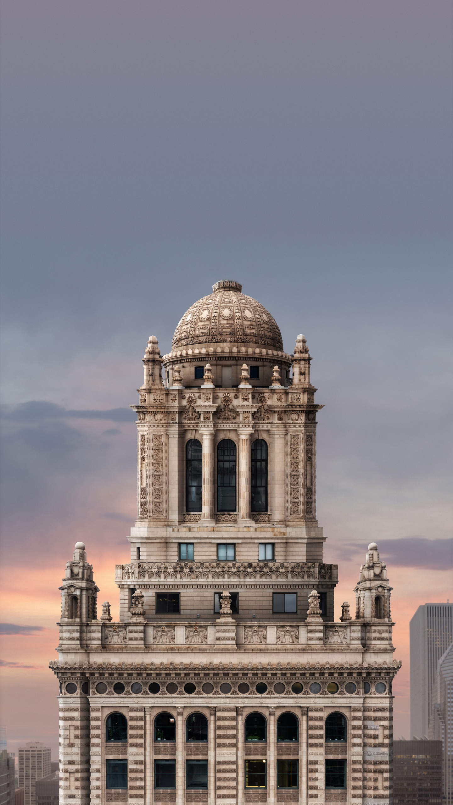 Обои Институт искусств Чикаго, Тридцать Пять Ваккер, Башня Сиэтл, 333 северный Мичиган, Здание Торговой палаты Чикаго в разрешении 1440x2560