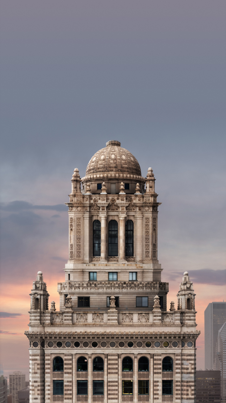 Обои Институт искусств Чикаго, Тридцать Пять Ваккер, Башня Сиэтл, 333 северный Мичиган, Здание Торговой палаты Чикаго в разрешении 750x1334