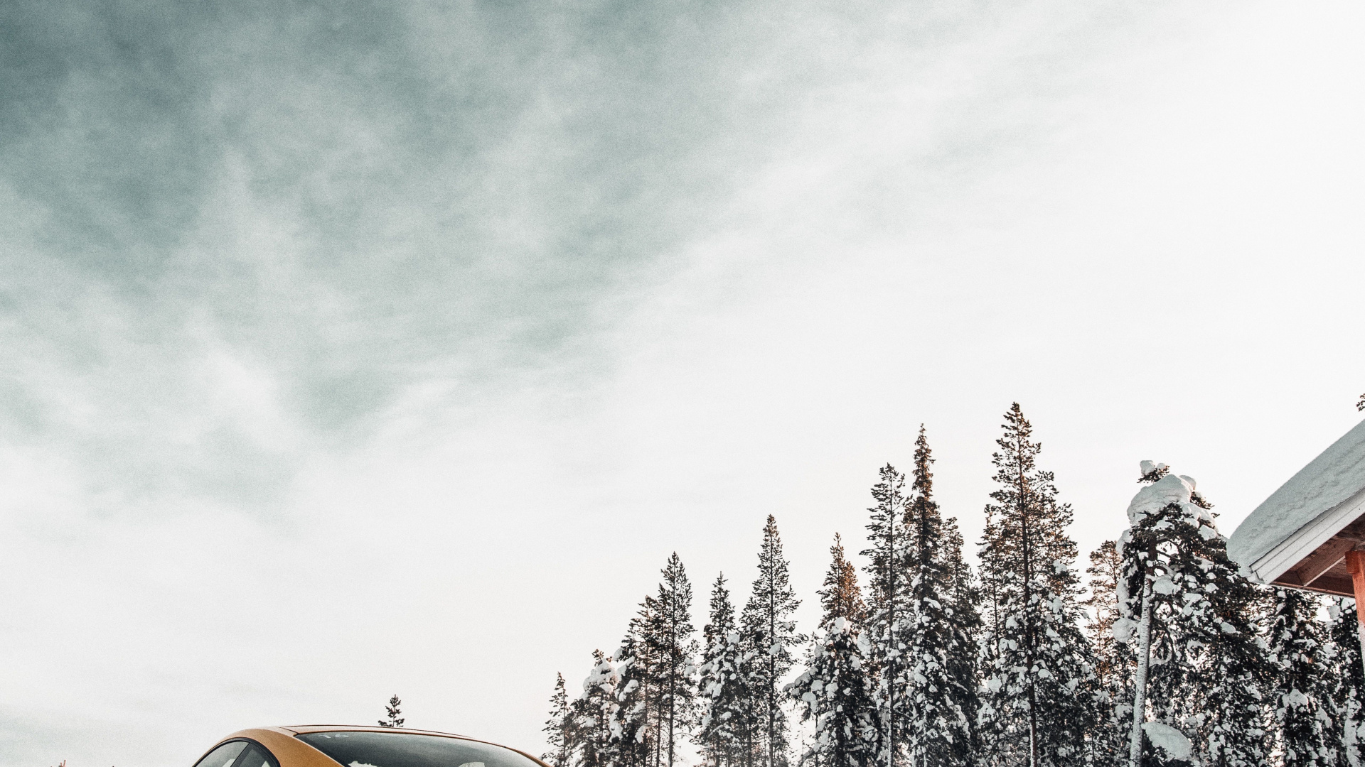 Обои малолитражный автомобиль, гора, Порше, снег, спортивный автомобиль в разрешении 1920x1080