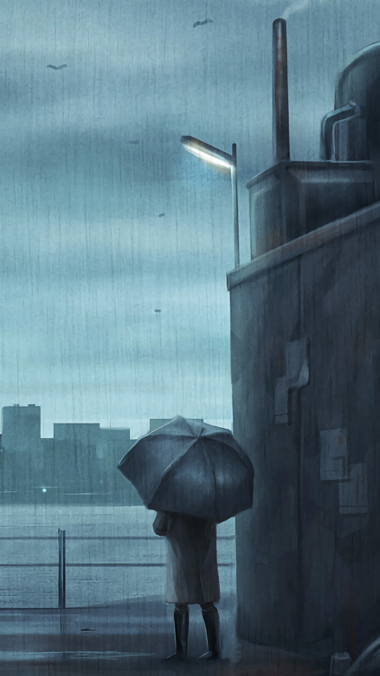 Обои монстр, иллюстрация, атмосфера, архитектура, музыка в разрешении 750x1334