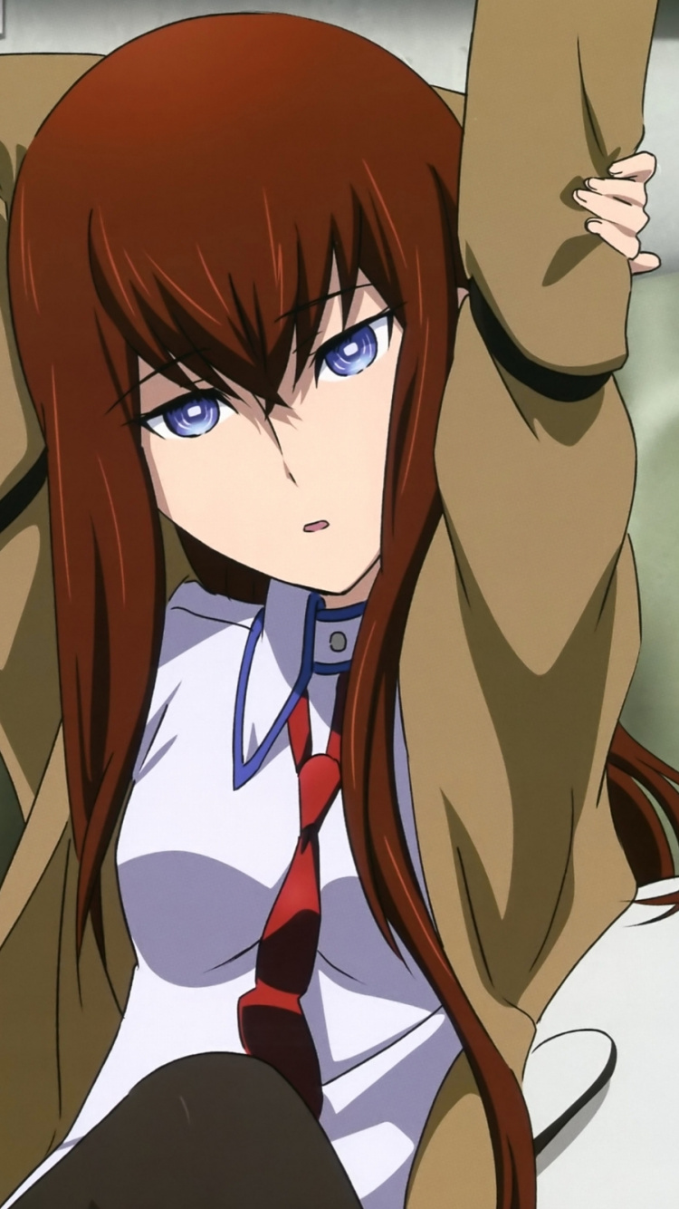 Обои makise лучше, окабе rintarou, маюри сиина, мангака в разрешении 750x1334