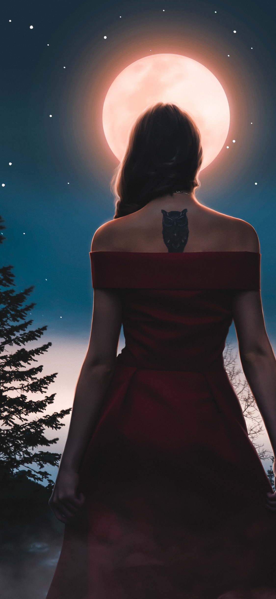 Обои рисование, атмосфера, свет, освещение, стояние в разрешении 1125x2436