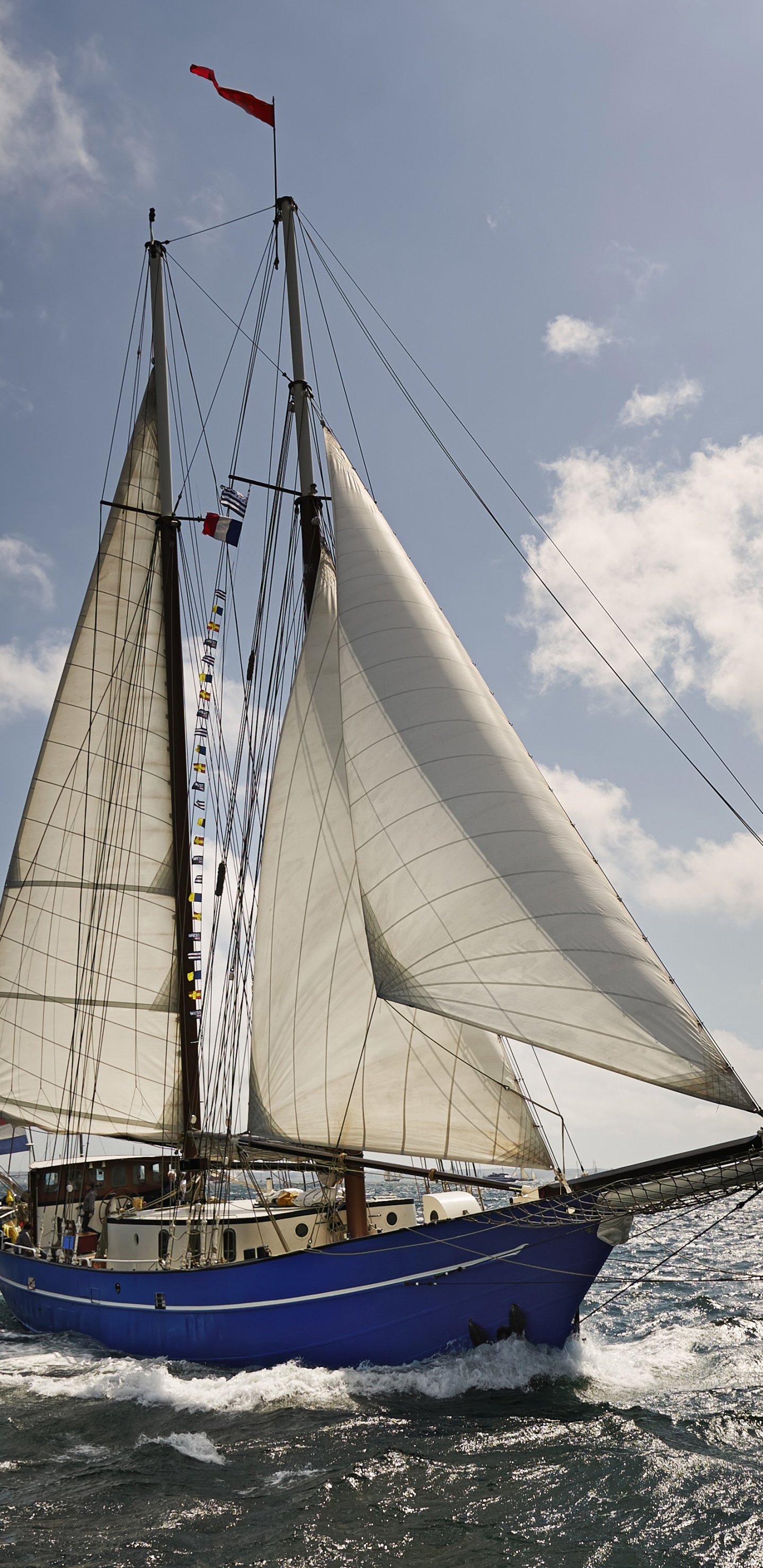 Обои яхта, перевозка воды, мореплавание, парусник, лодка в разрешении 1440x2960