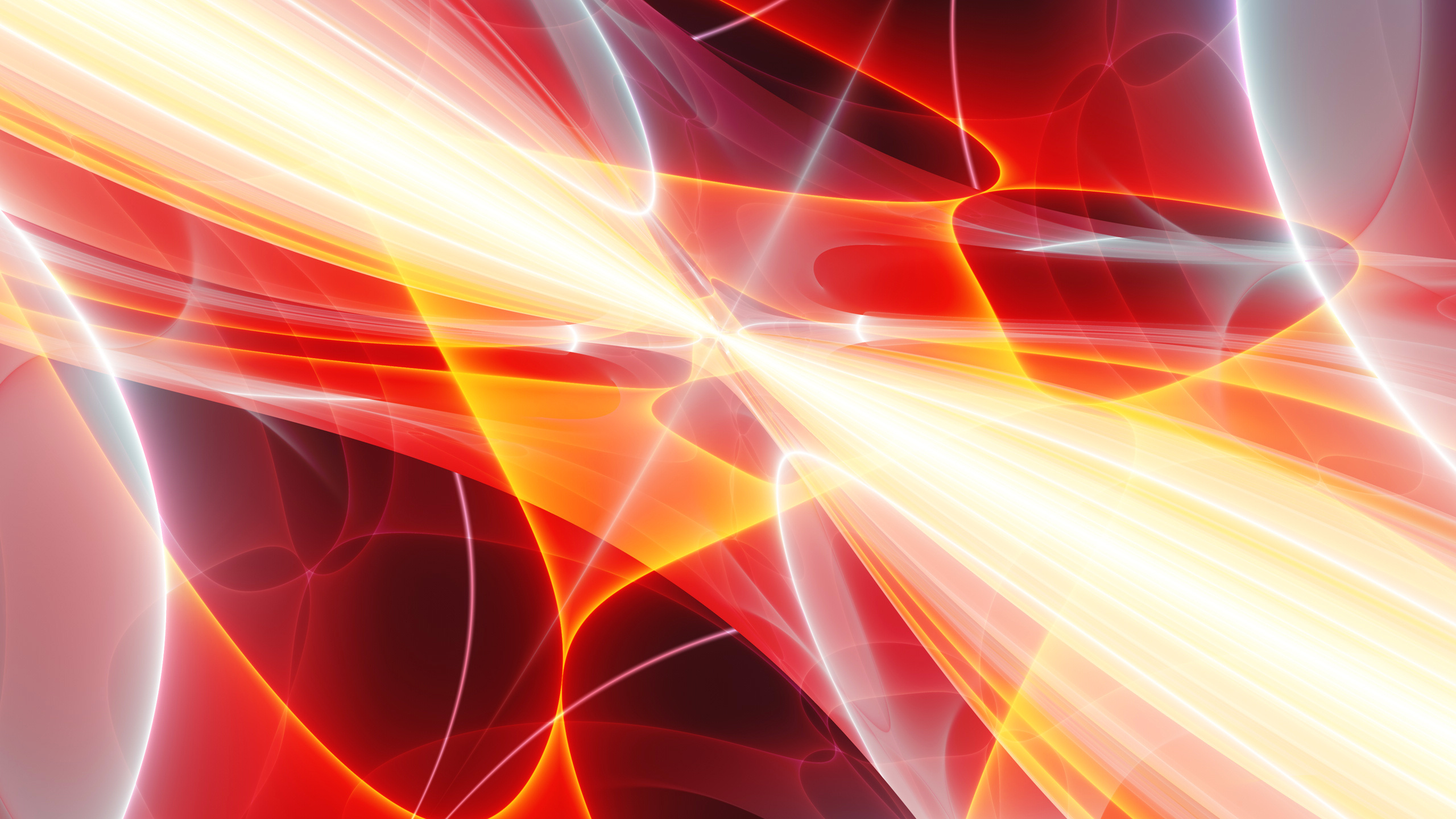 Обои красный цвет, Апельсин, свет, линия, фрактальное искусство в разрешении 2560x1440