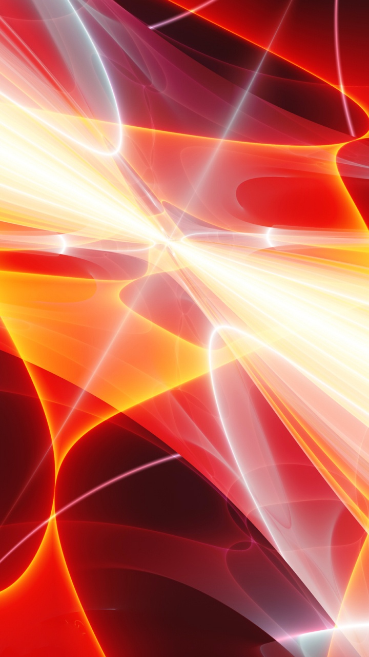 Обои красный цвет, Апельсин, свет, линия, фрактальное искусство в разрешении 720x1280