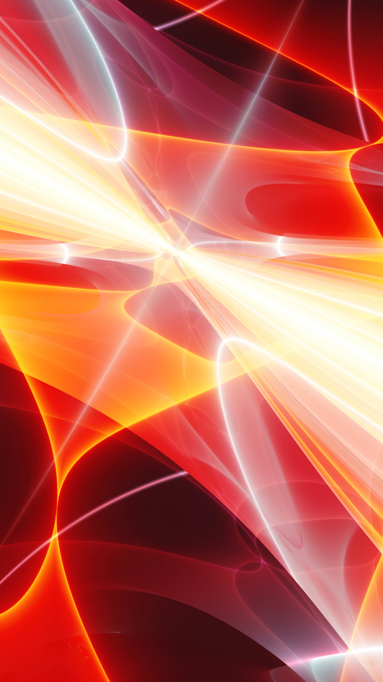 Обои красный цвет, Апельсин, свет, линия, фрактальное искусство в разрешении 750x1334