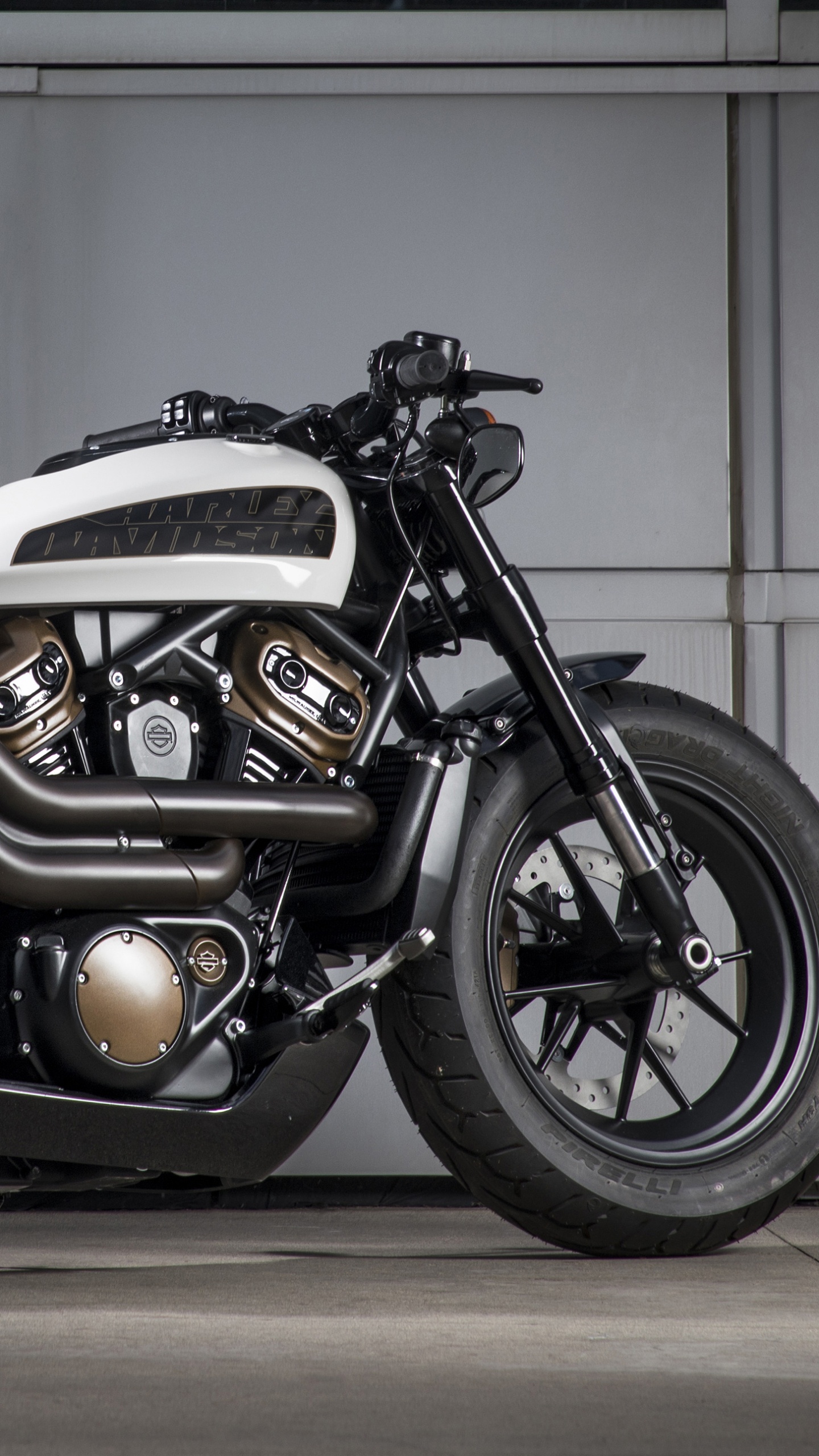 Обои кастомный мотоцикл, мотоцикл, авто, автомобильных выхлопных, выхлопная система в разрешении 1440x2560