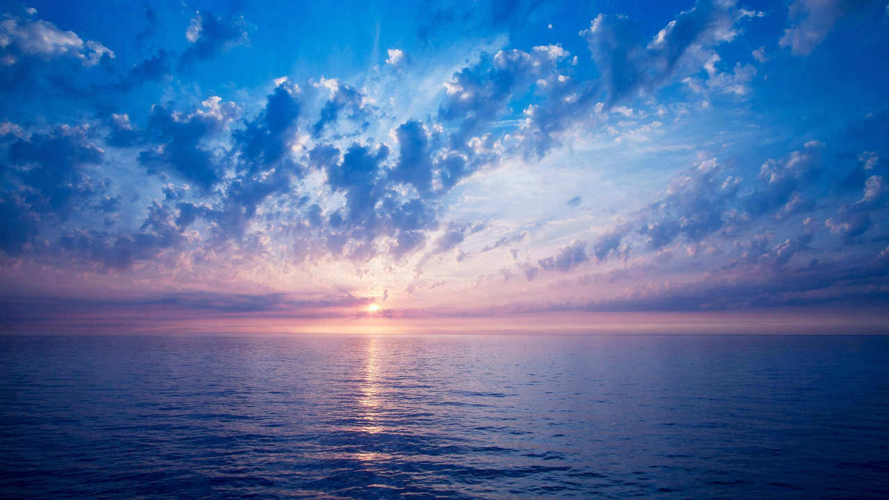 Обои горизонт, море, облако, океан, дневное время в разрешении 1280x720