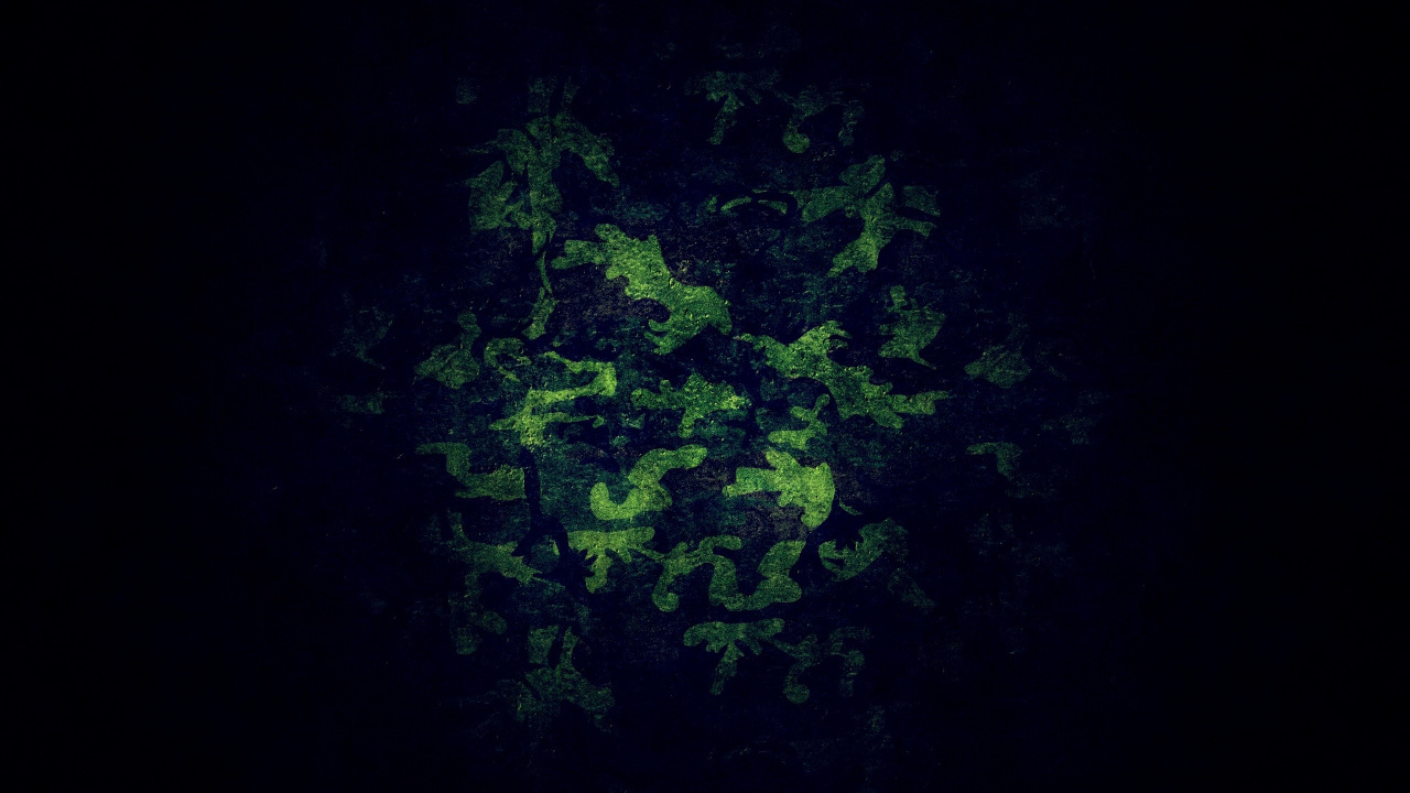 Обои природа, зеленый, военный камуфляж, камуфляж, черный в разрешении 1280x720