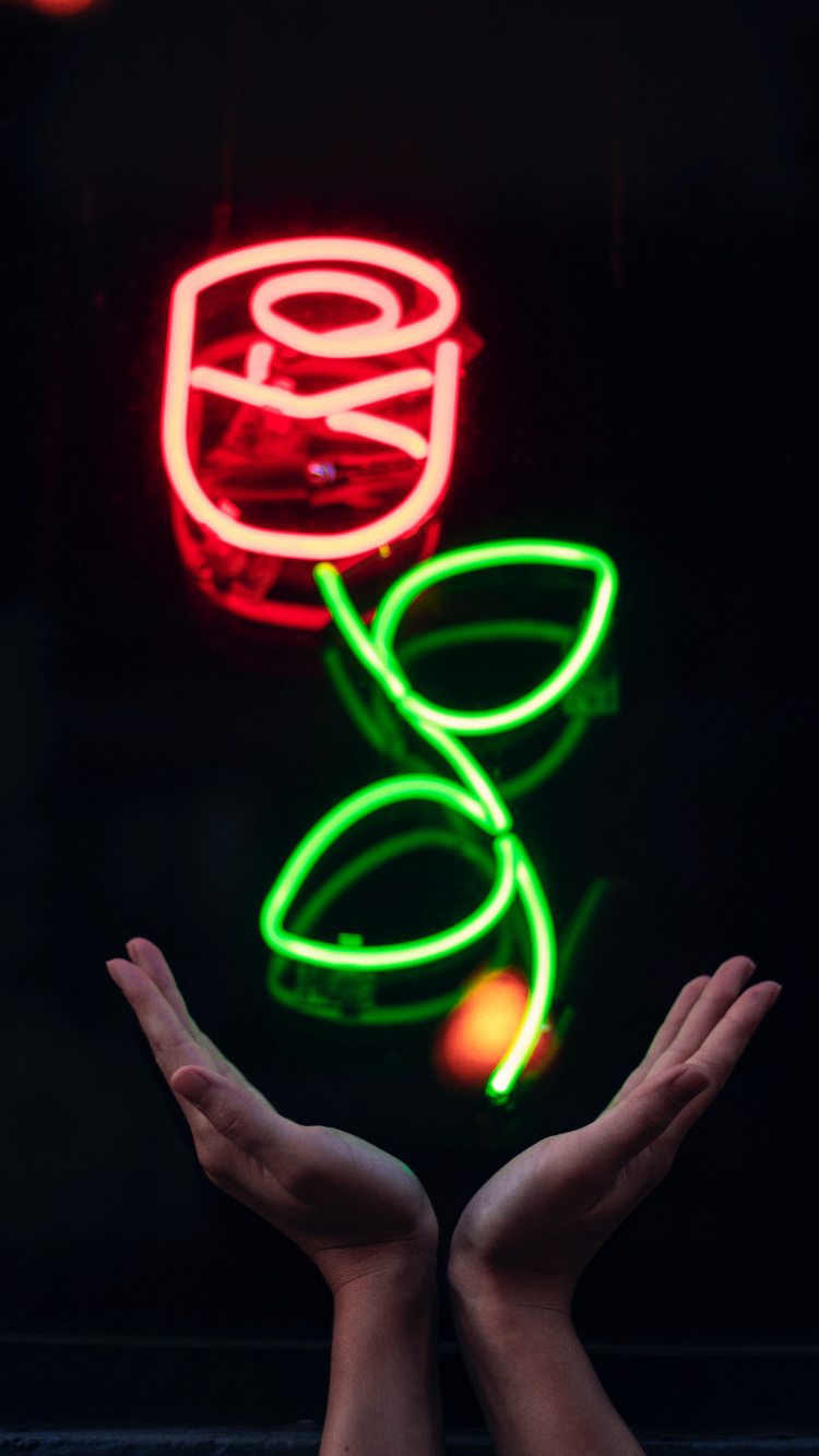 Обои вывеска, технологии, закат, неон, электронные табло в разрешении 750x1334