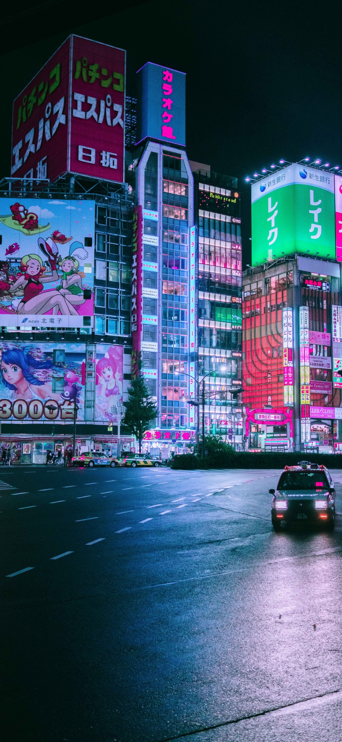 Обои омоиде ёкоч, постер, дизайн, здание, легковые автомобили в разрешении 1125x2436