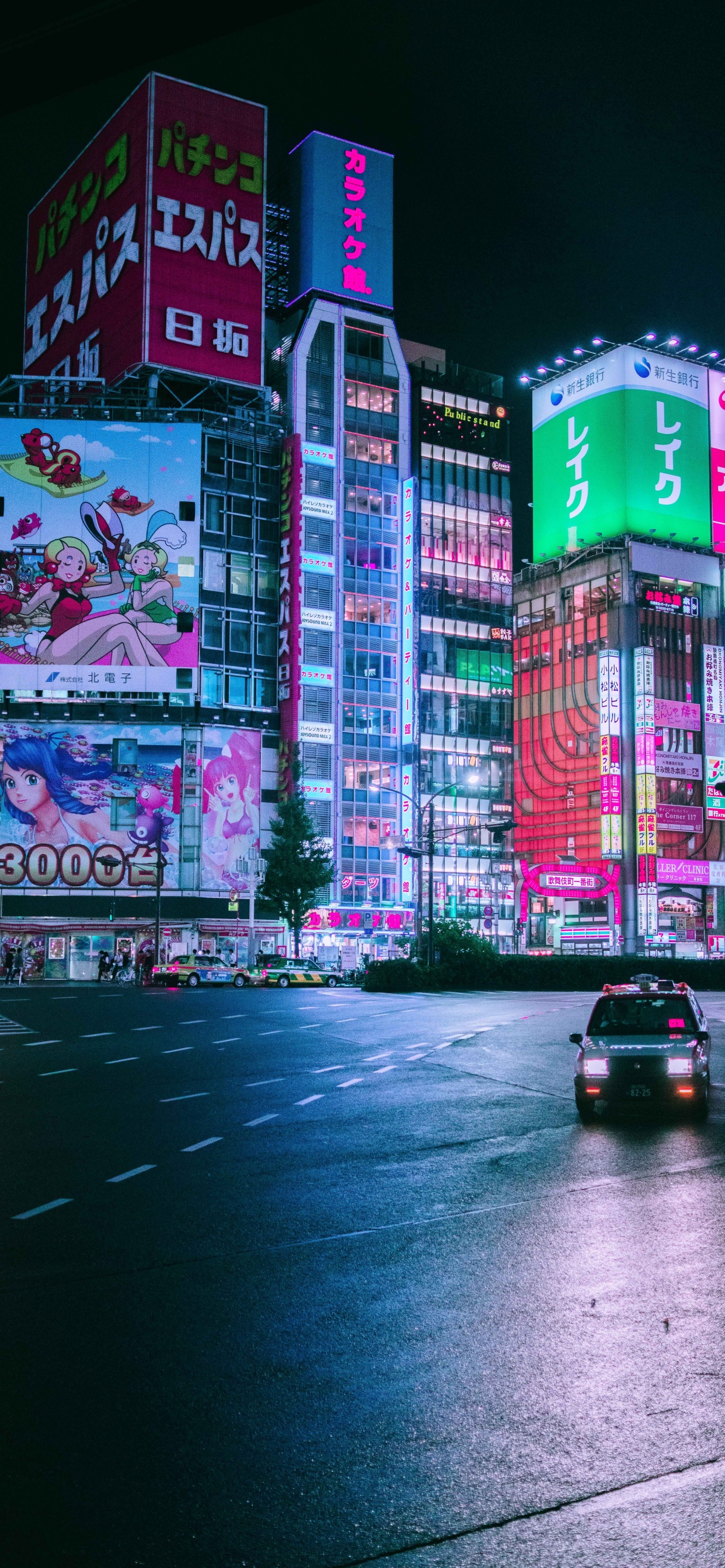 Обои омоиде ёкоч, постер, дизайн, здание, легковые автомобили в разрешении 1242x2688