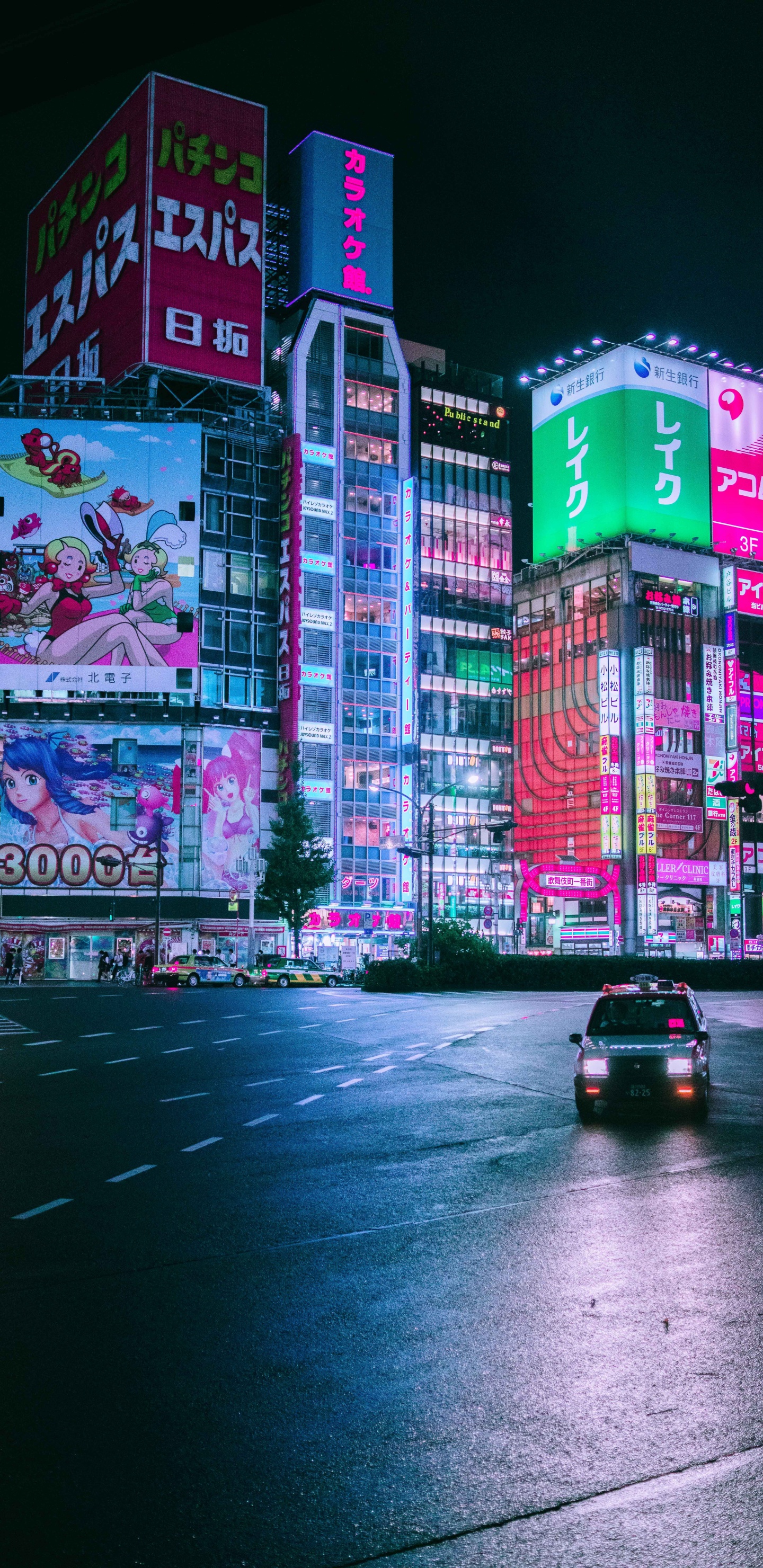 Обои омоиде ёкоч, постер, дизайн, здание, легковые автомобили в разрешении 1440x2960