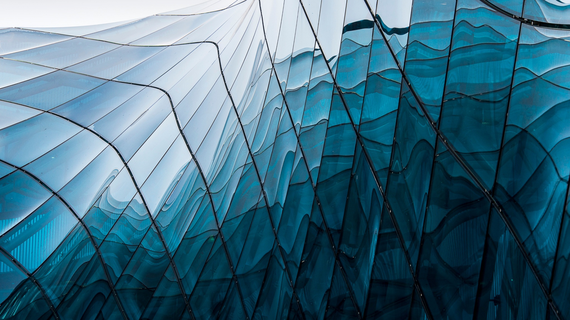 Обои архитектура, фасад, синий, вода, линия в разрешении 1920x1080