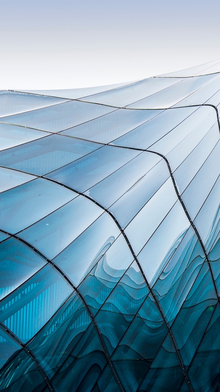 Обои архитектура, фасад, синий, вода, линия в разрешении 720x1280