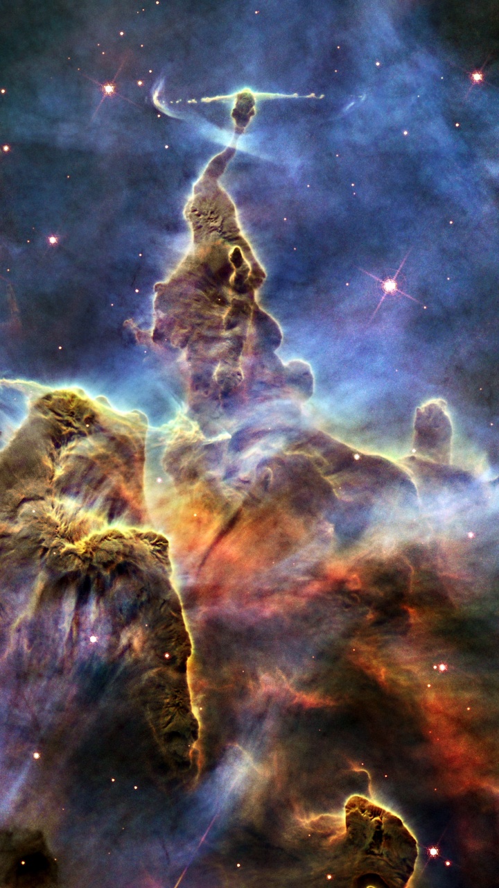 Обои Столпы творения, космический телескоп Хаббл, туманность киля, телескоп, космическое пространство в разрешении 720x1280