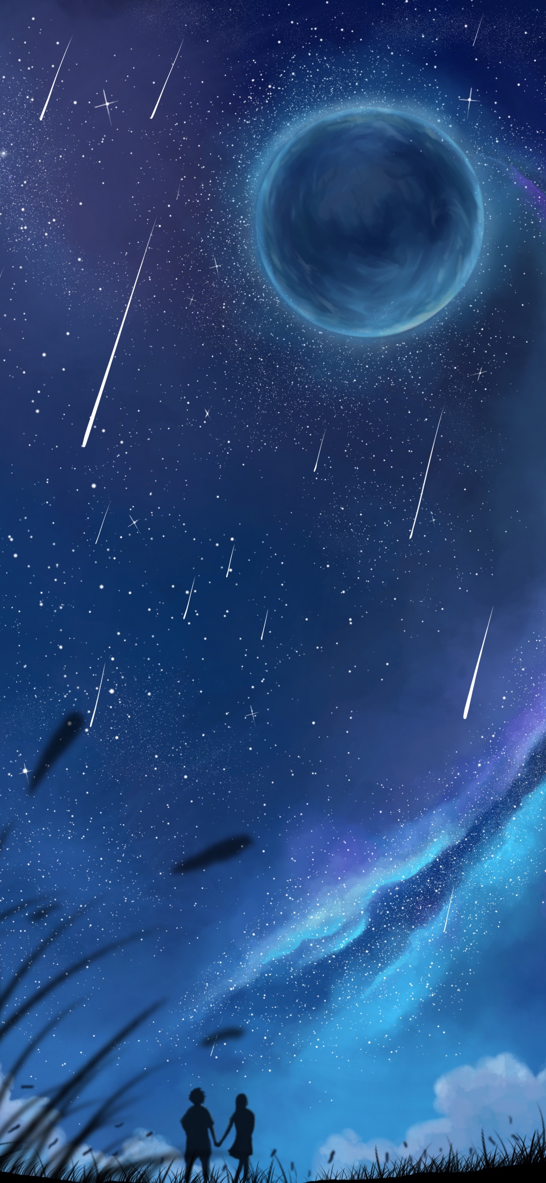 Обои арт, атмосфера, космическое пространство, космос, ночь в разрешении 1125x2436