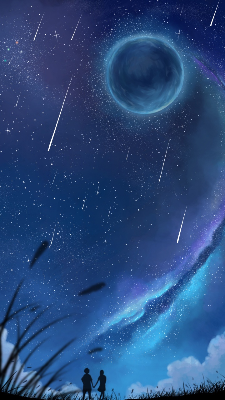 Обои арт, атмосфера, космическое пространство, космос, ночь в разрешении 720x1280