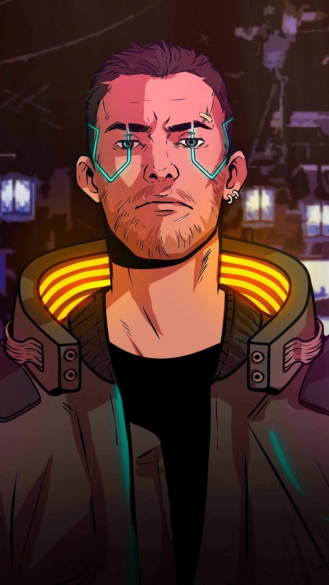 Обои Киберпанк 2077, арт, приключенческая игра, иллюстрация, компьютерная игра в разрешении 1080x1920