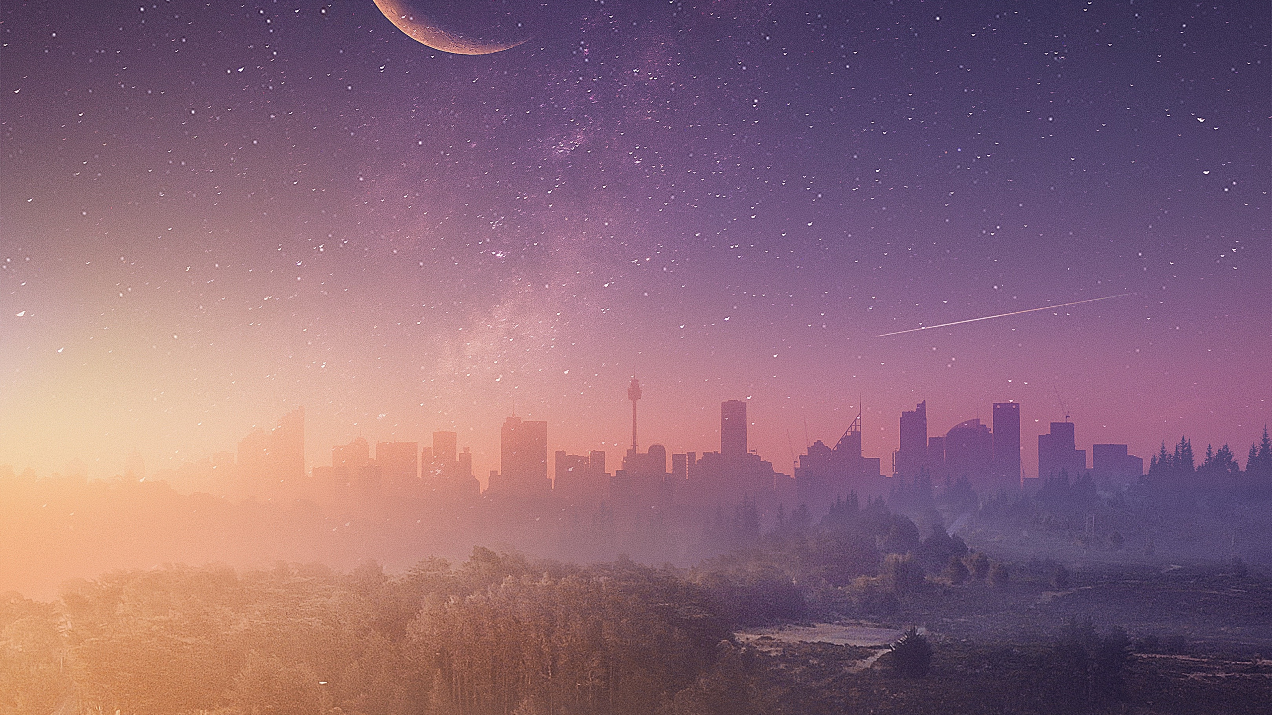 Обои облако, атмосфера, дневное время, луна, свет в разрешении 2560x1440