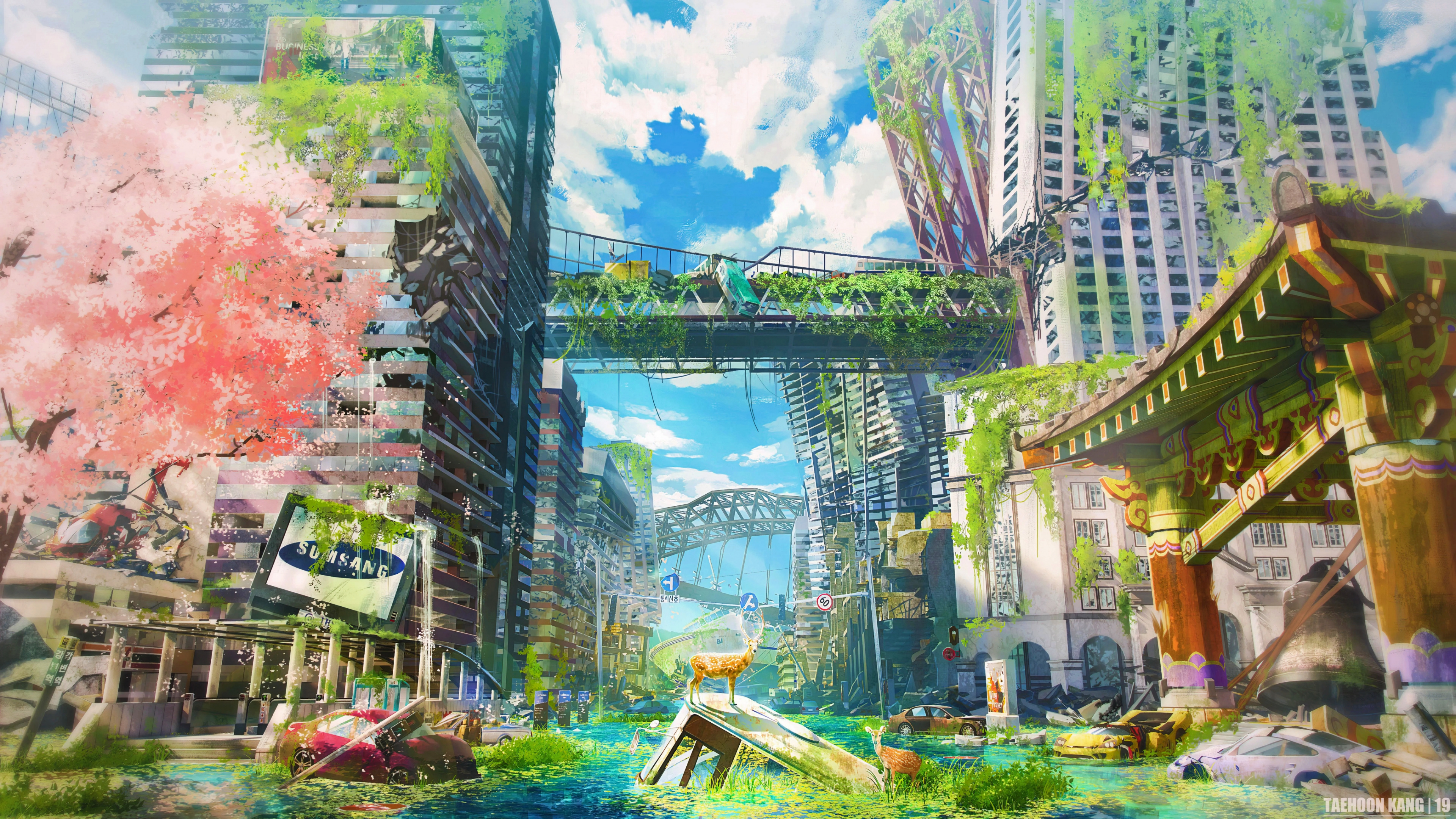 Обои арт, ю тум ра, дневное время, зеленый, мир в разрешении 3840x2160