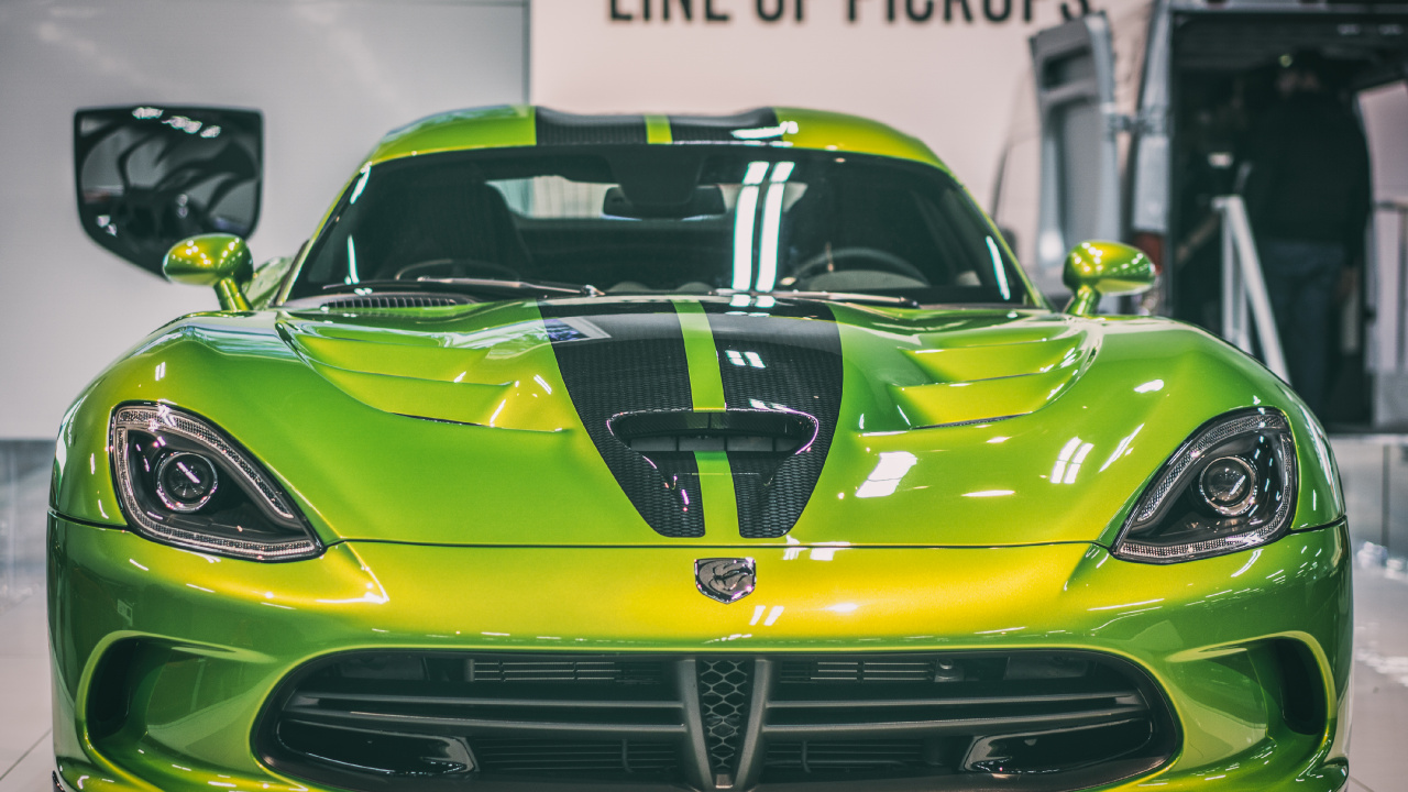 Обои уловка Viper, спорткар, dodge, Авто шоу, авто в разрешении 1280x720