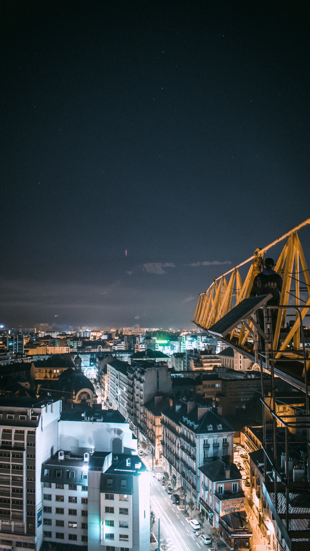 Обои городской пейзаж, городской район, метрополия, ночь, город в разрешении 1080x1920