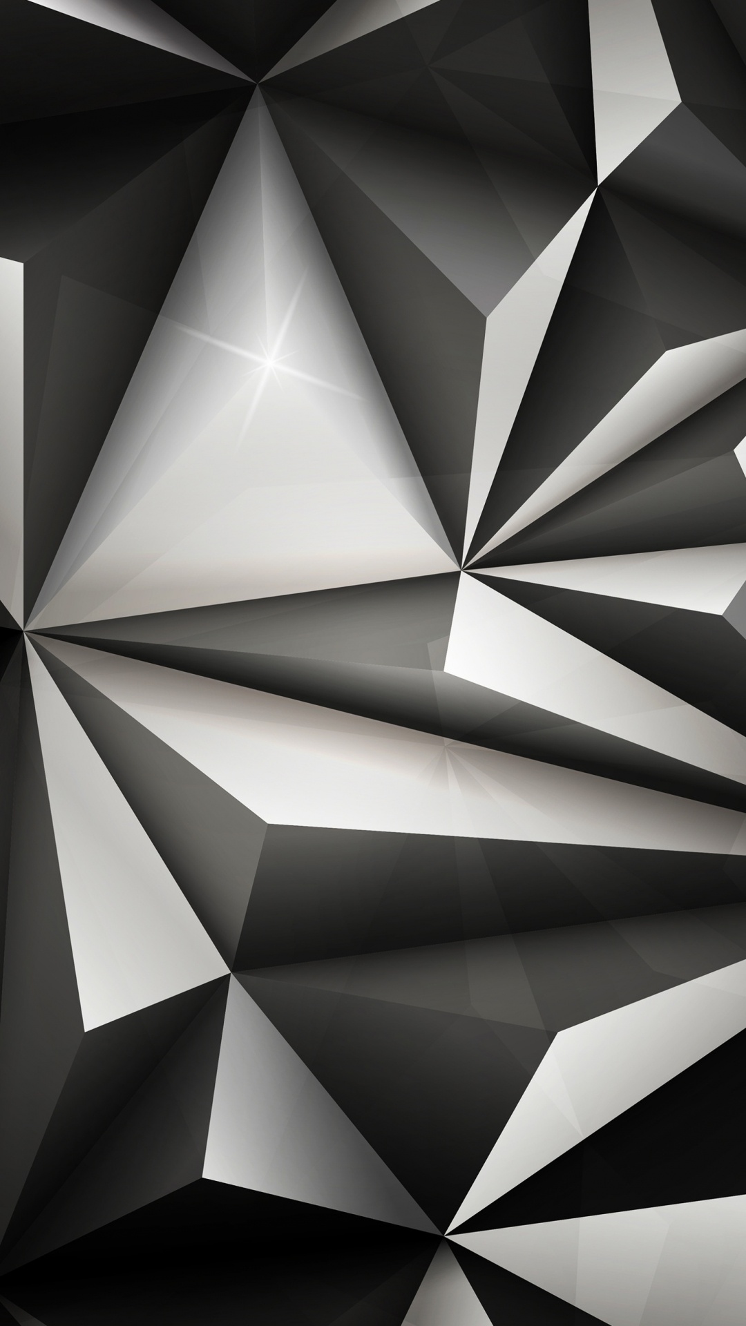 Обои геометрия, треугольник, Эпл, черный и белый, серый цвет в разрешении 1080x1920