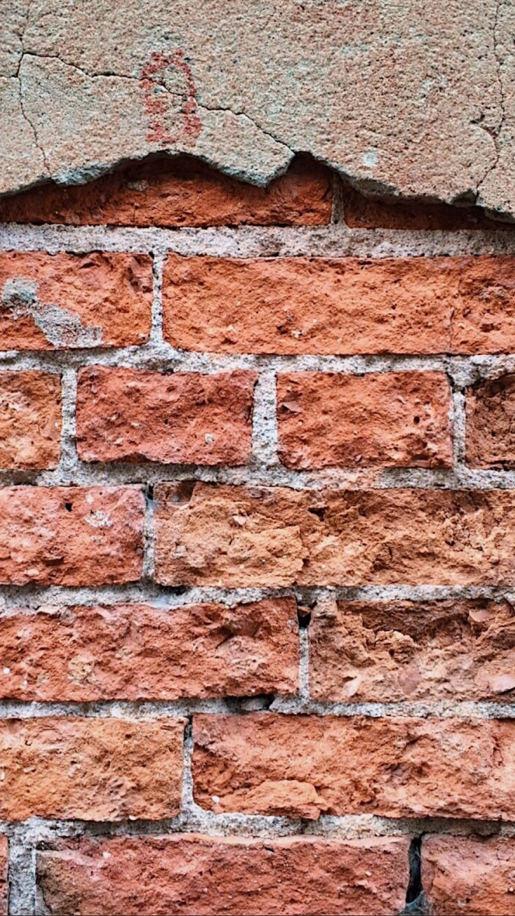 Обои кирпичная кладка, кирпич, стена, каменная стена, текстура в разрешении 750x1334