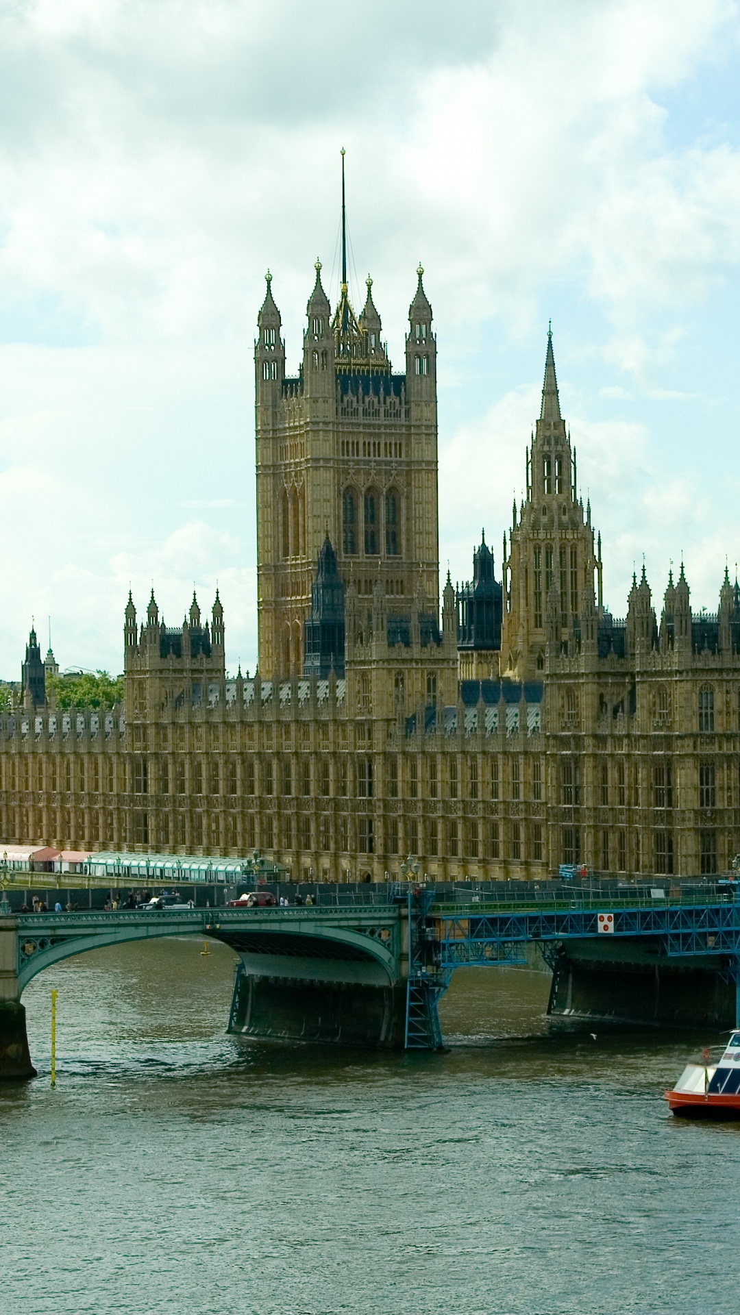 Обои здание парламента, Биг Бен, вестминстерский дворец, ориентир, реки в разрешении 1080x1920