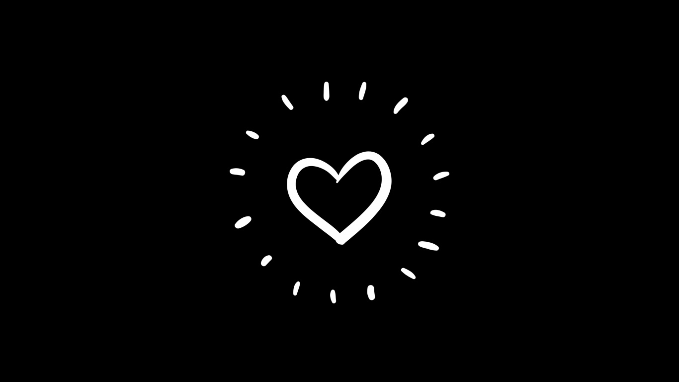 Обои круг, Черный Белый - М, точка, сердце, измеритель в разрешении 1366x768