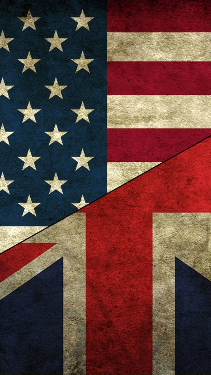 Обои флаг, флаг Соединенных Штатов, британский флаг, узор, симметрия в разрешении 720x1280
