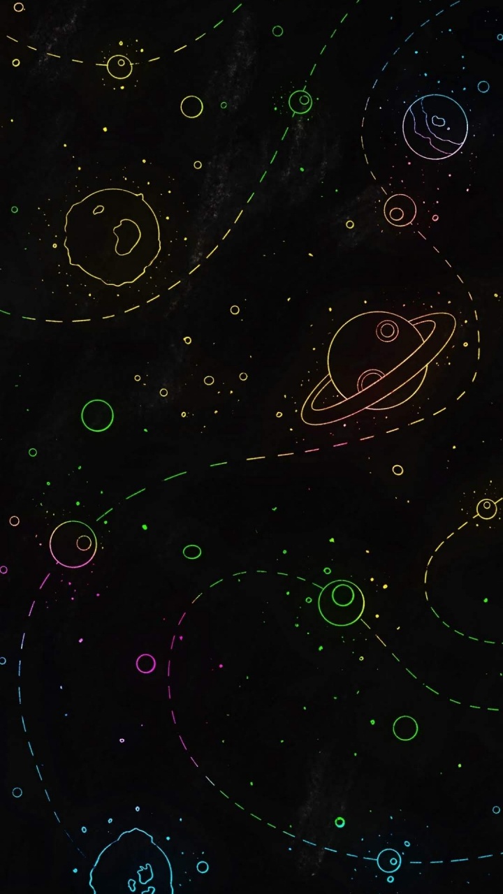 Обои атмосфера, аниме amino, космос, круг, узор в разрешении 720x1280