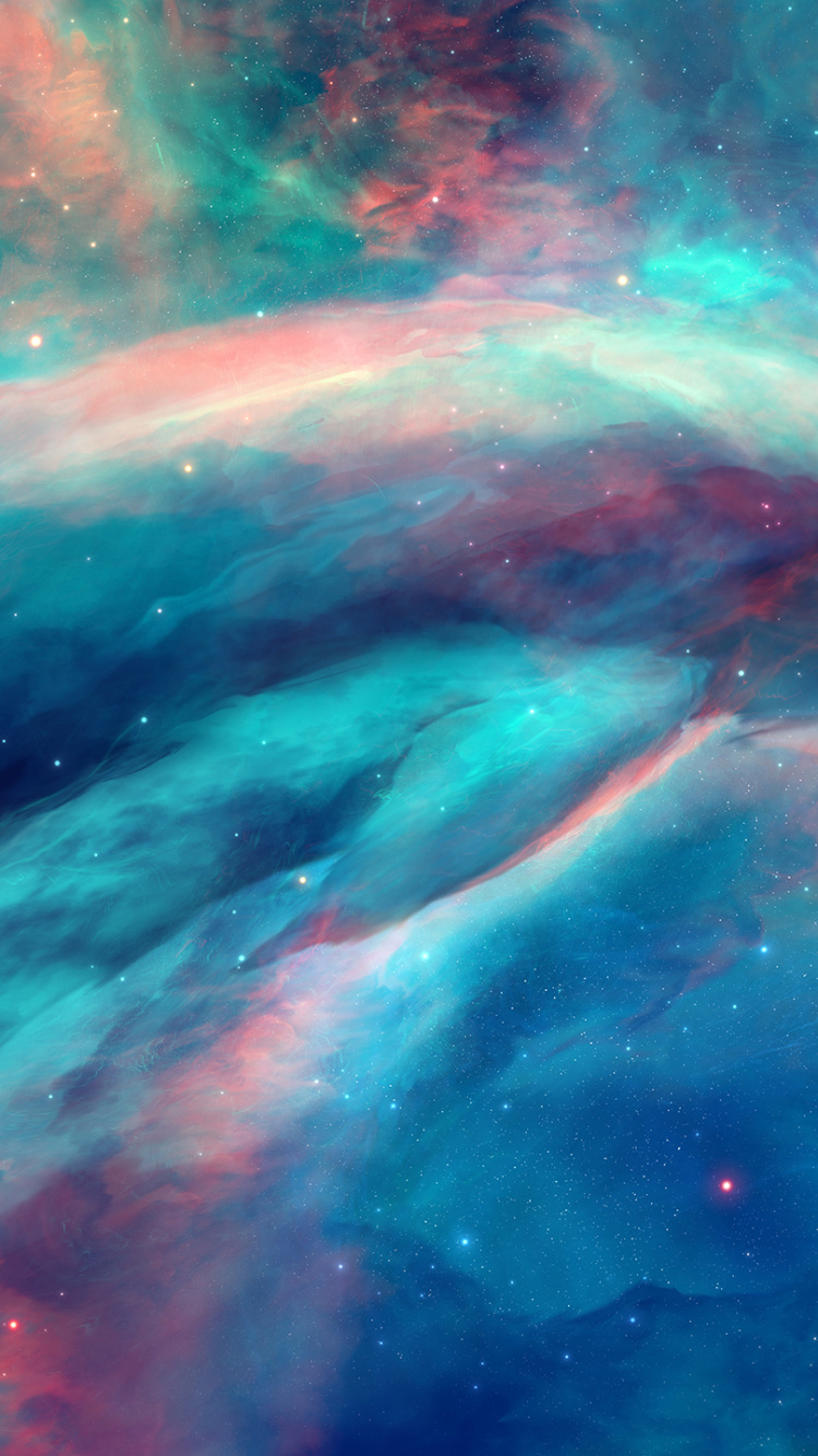 Обои туманность, атмосфера, астрономический объект, космос, космическое пространство в разрешении 750x1334