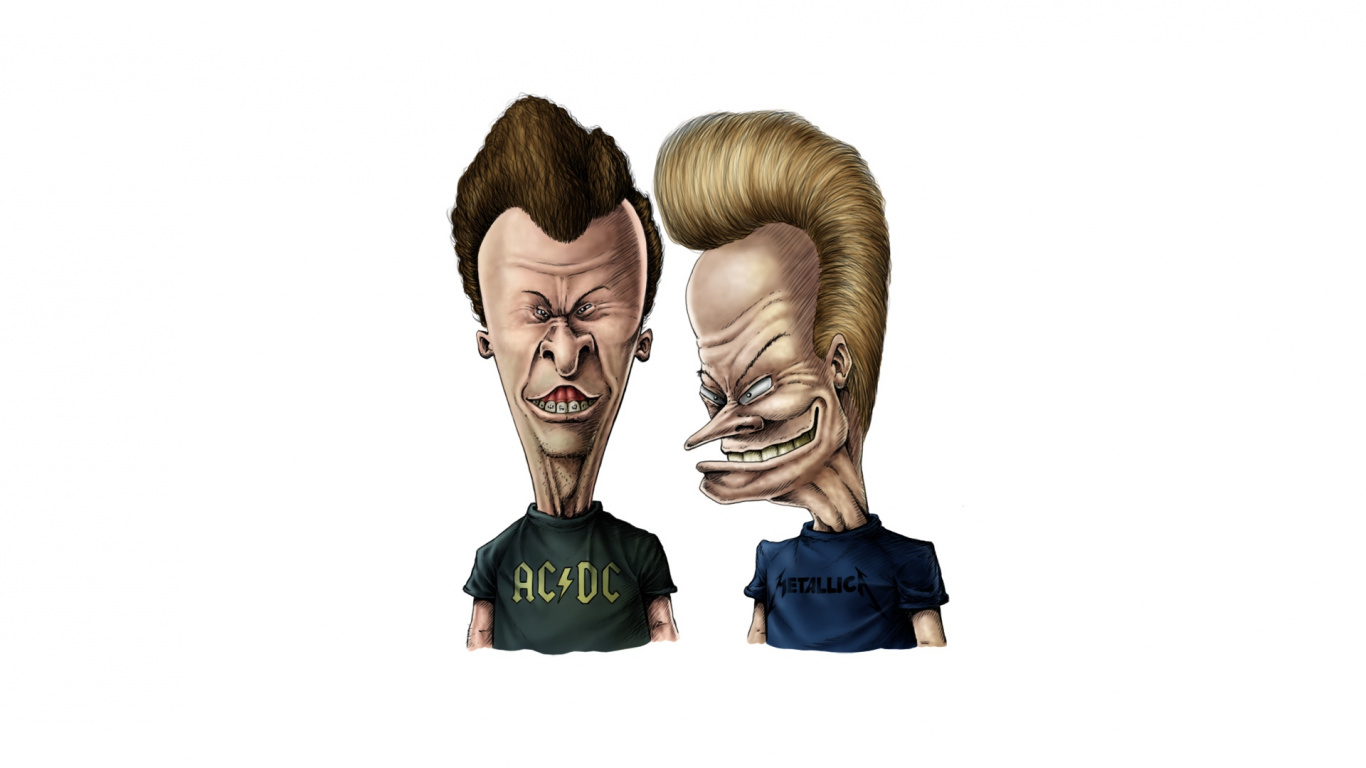 Обои Бивис, Баттхед, скульптура, голова, арт в разрешении 1366x768