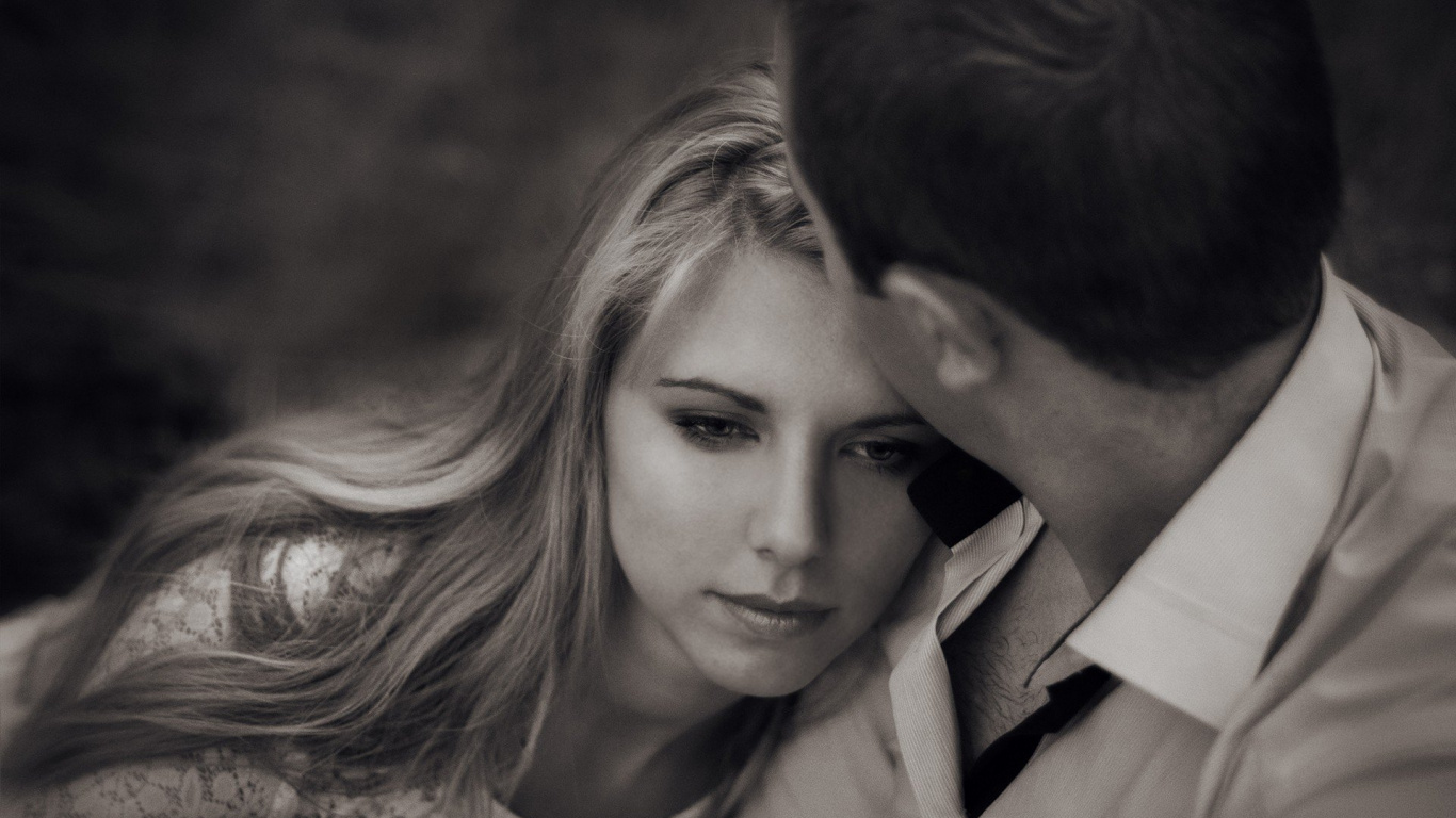 Обои роман, любовь, красота, лоб, губа в разрешении 1366x768