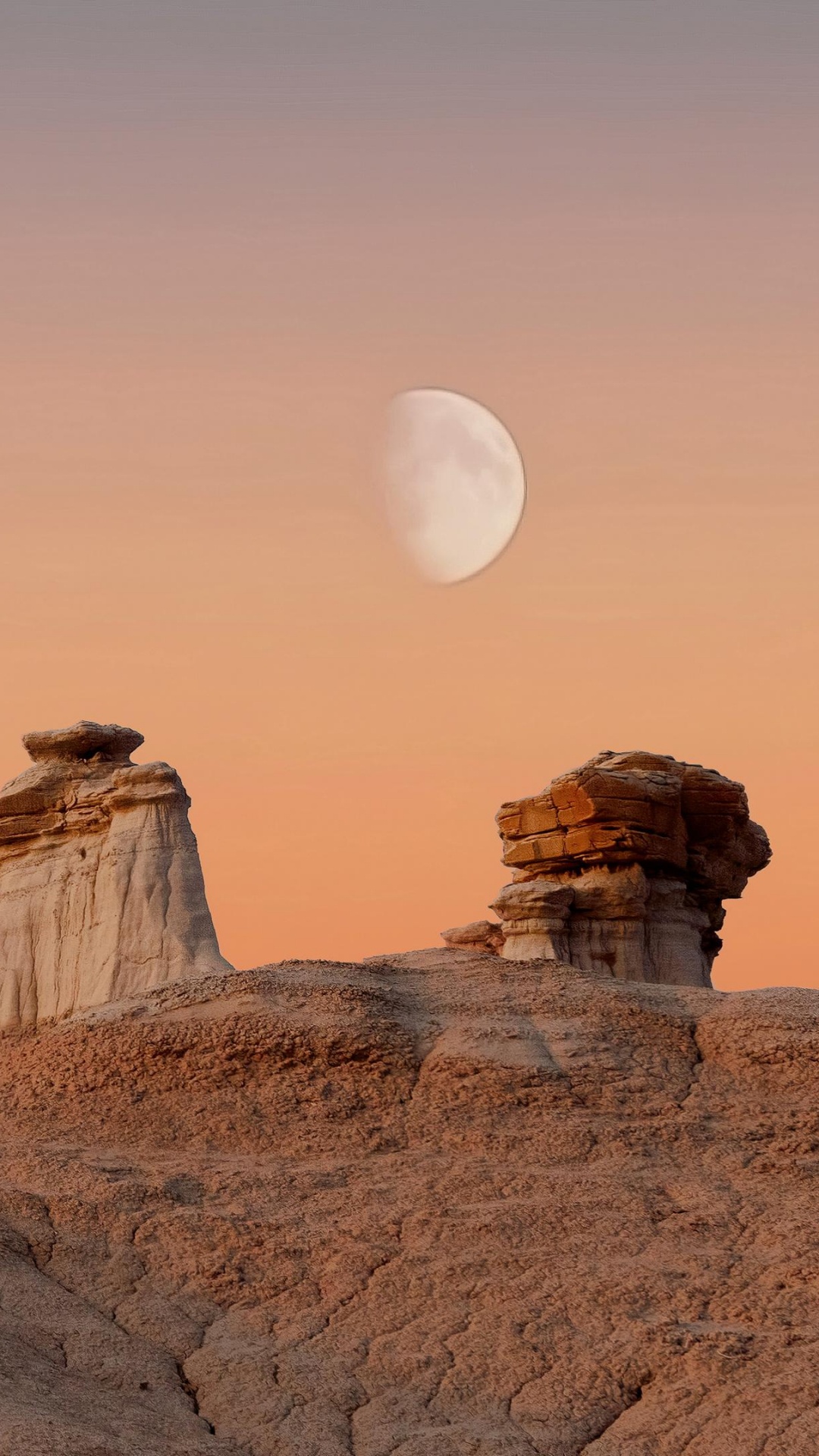 Обои бесплодные земли, Бисти Бэдлэндс, Бисти-Де-На-Зин Пустыне, Дьявольская тропа в саду, атмосфера в разрешении 1080x1920