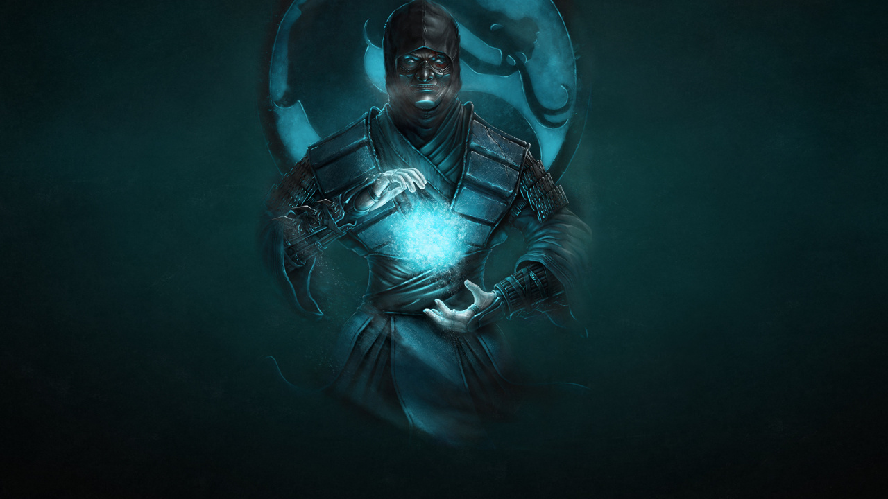 Обои мортал комбат, иллюстрация, дракон, явление, холод в разрешении 1280x720