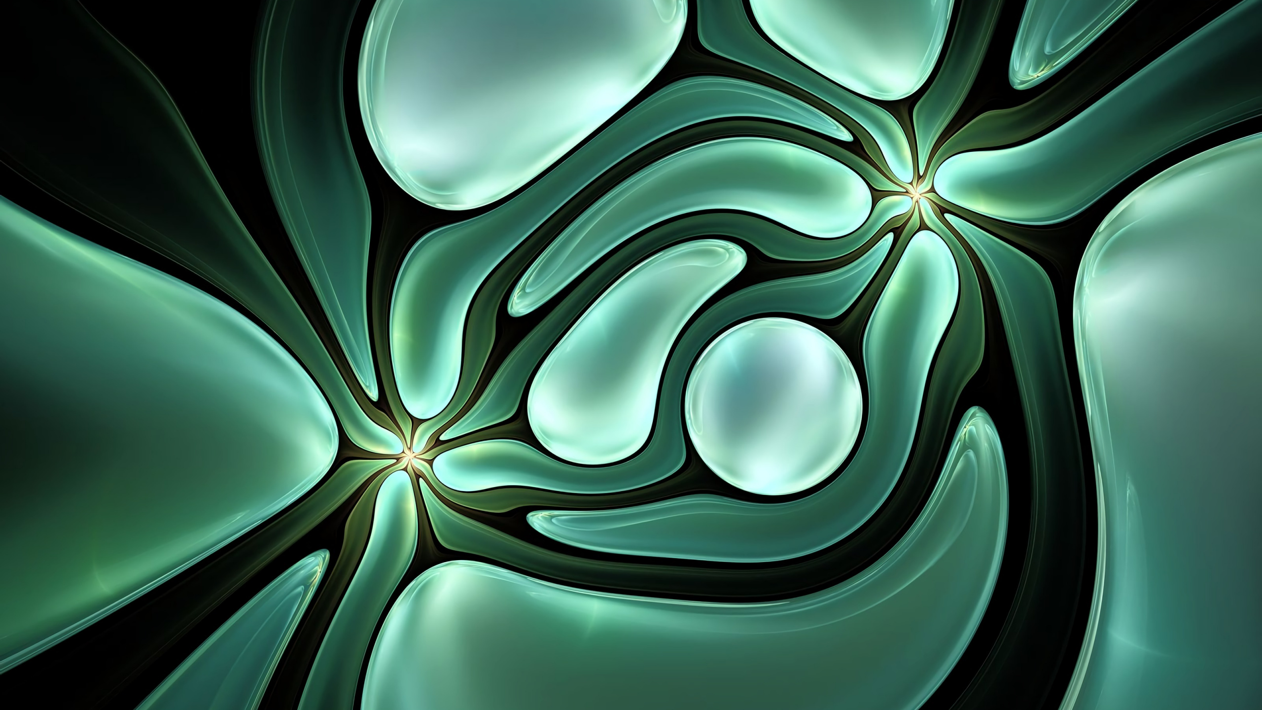 Обои бирюза, силикон, узор, фрактал, дизайн в разрешении 2560x1440