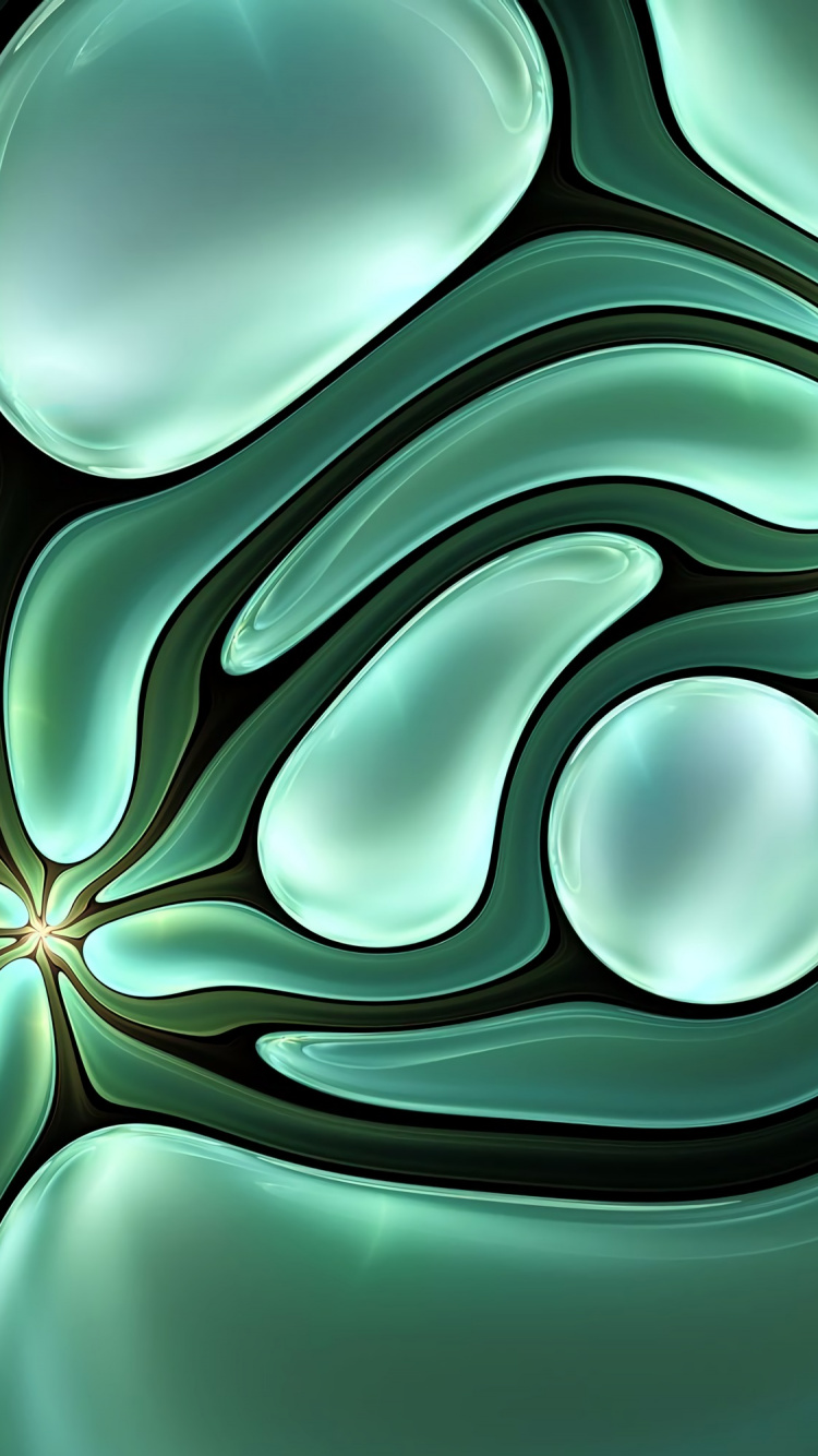 Обои бирюза, силикон, узор, фрактал, дизайн в разрешении 750x1334