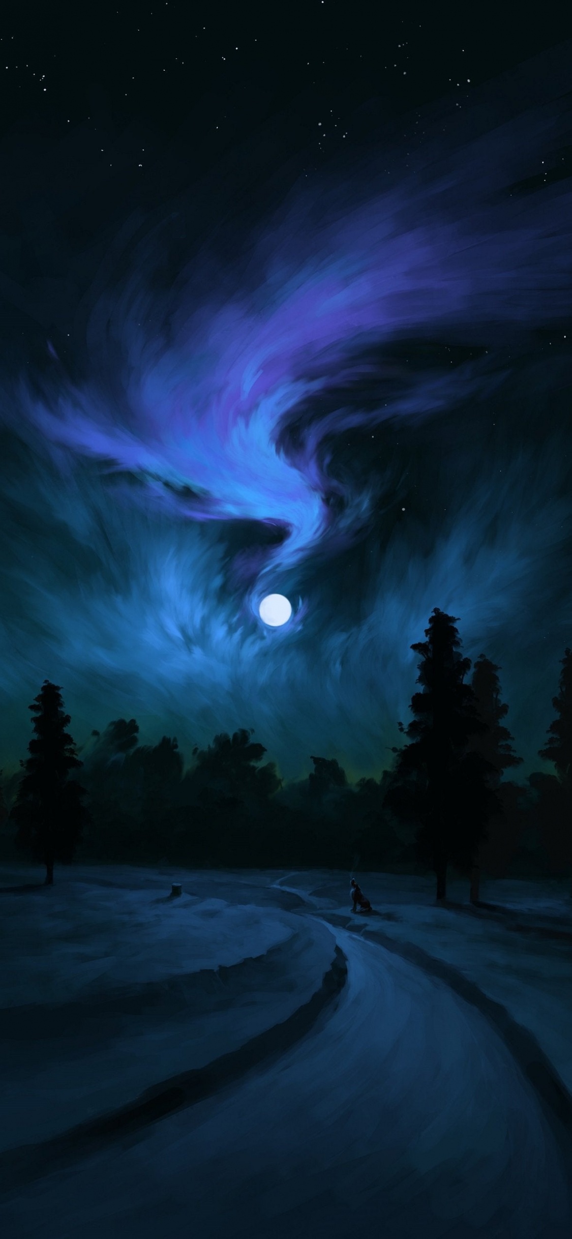 Обои лунный свет 16 9, луна, атмосфера, земля, арт в разрешении 1125x2436