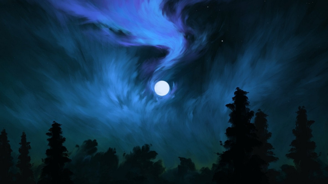 Обои лунный свет 16 9, луна, атмосфера, земля, арт в разрешении 1280x720